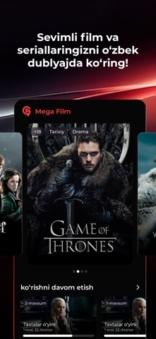 MegaFilm film va seriallar ekrani